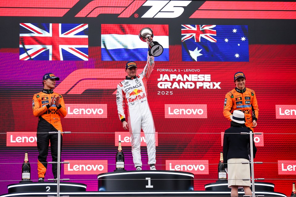 Formula 1 Japanese Grand Prix 2025 podium.
