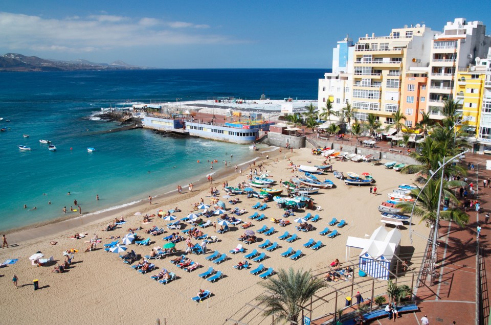 La Puntilla beach in Las Palmas, Gran Canaria, Canary Islands.
