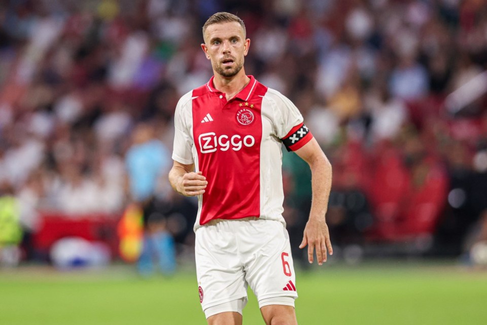 AMSTERDAM, NETHERLANDS - AUGUST 15: Jordan Henderson of AFC Ajax looks up during the UEFA Champions League Third Qualifying Round 2nd Leg match between AFC Ajax and Panathinaikos FC at Johan Cruijff ArenA on August 15, 2024 in Amsterdam, Netherlands. (Photo by Peter Lous/BSR Agency/Getty Images)