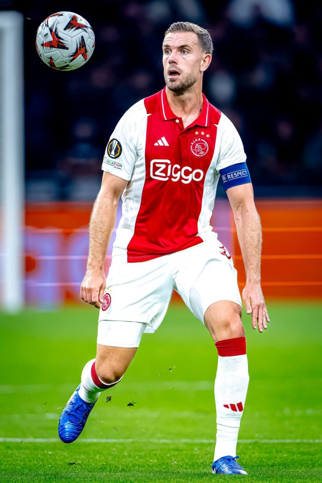Mandatory Credit: Photo by EYE4images/NurPhoto/REX/Shutterstock (14742041df) AFC Ajax Amsterdam midfielder Jordan Henderson during the match between Ajax and Besiktas at the Johan Cruijff ArenA for the UEFA Europa League - League phase - Matchday 1 season 2024-2025 in Amsterdam, Netherlands, on September 26, 2024. (Photo by EYE4images/NurPhoto) AFC Ajax v Besiktas JK - UEFA Europa League 2024/25 League Phase MD1, Amsterdam, Netherlands - 26 Sep 2024