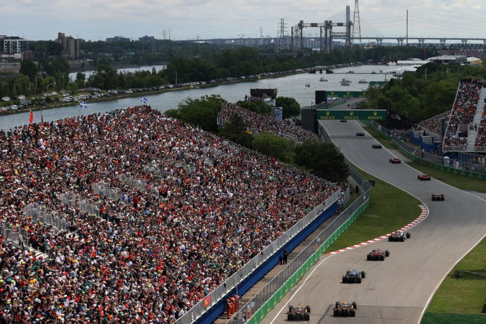 MONTREAL, QUEBEC - JUNE 18: A general view of the race action during the F1 Grand Prix of Canada at Circuit Gilles Villeneuve on June 18, 2023 in Montreal, Quebec. (Photo by Bryn Lennon - Formula 1/Formula 1 via Getty Images)