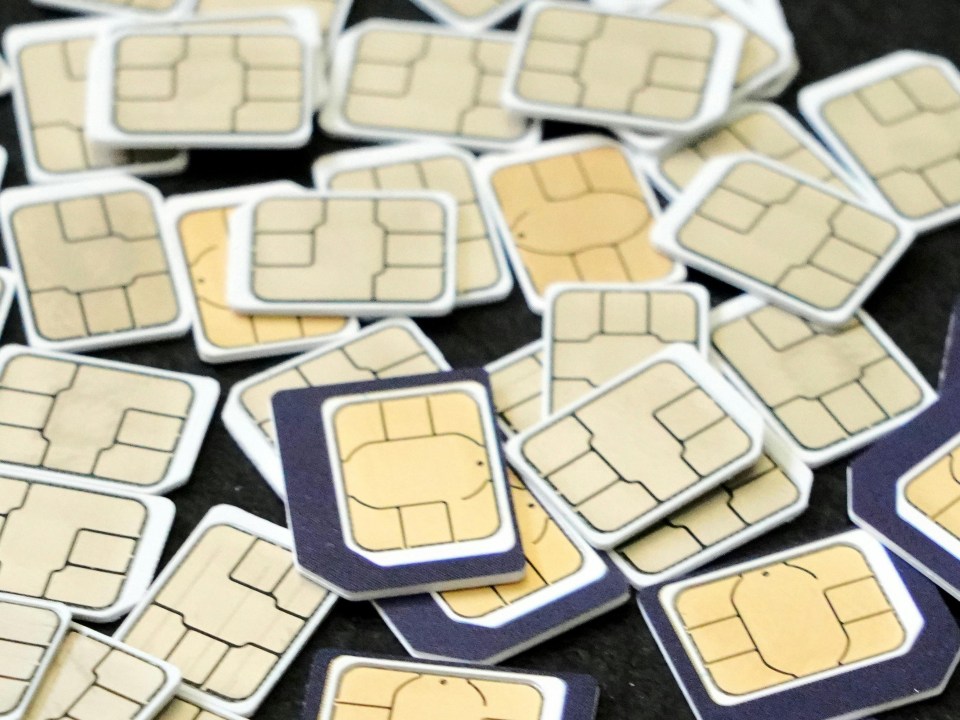 Pile of SIM cards.