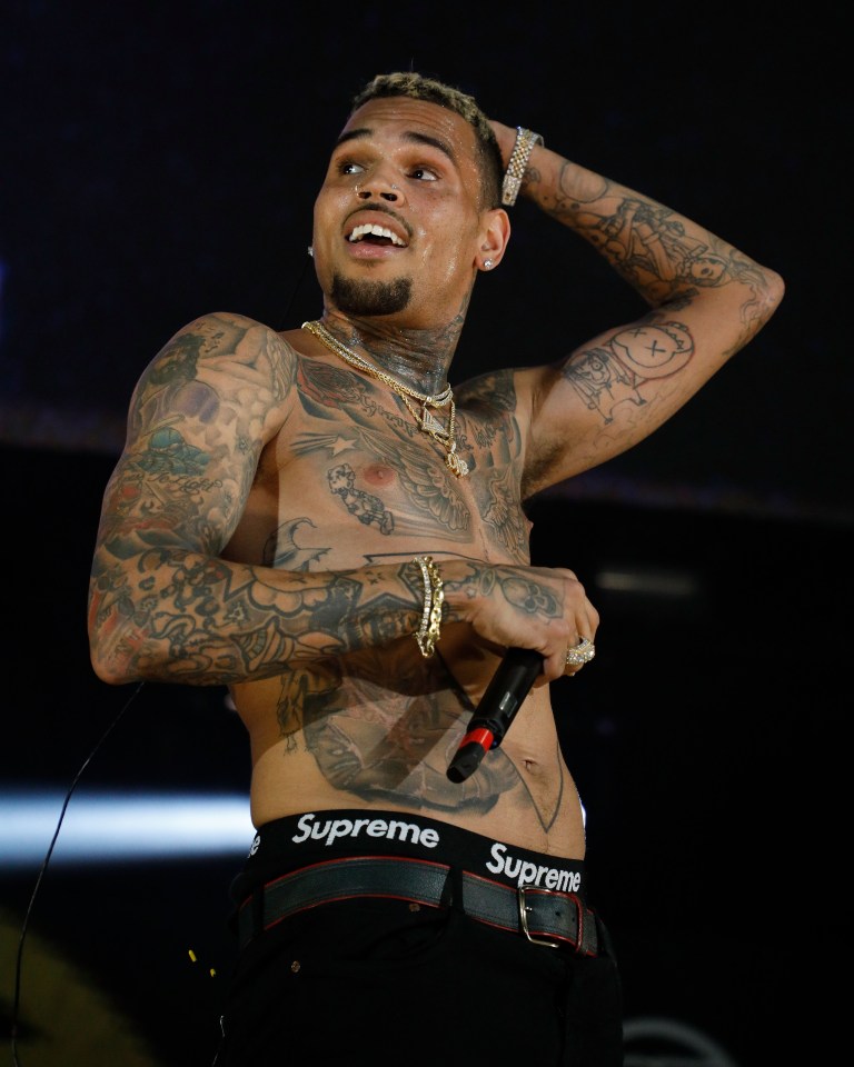 Chris Brown performing at the 2017 Hot 97 Summer Jam.