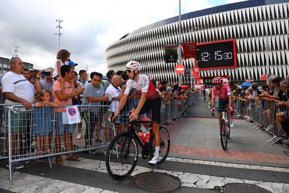 Davide Villella of Team Cofidis cycling in a race.