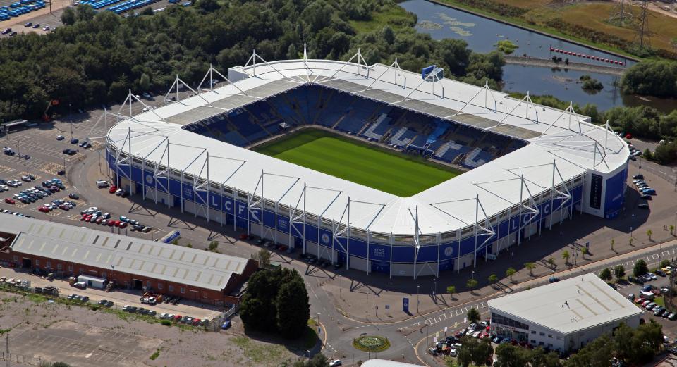 Aerial view of King Power Stadium.