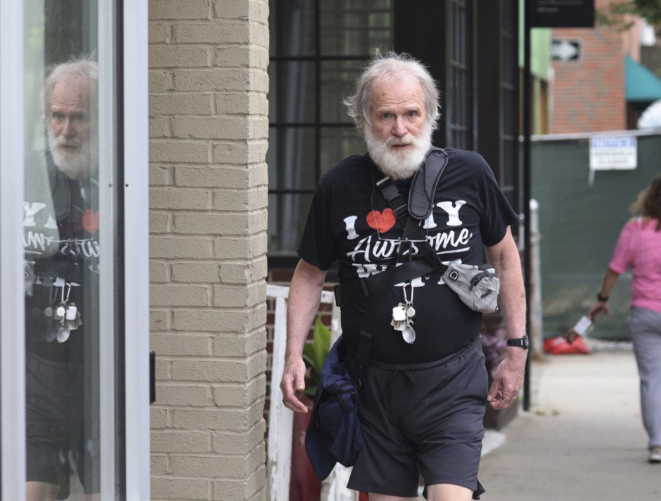 James Lewis, 76, walking in Cambridge, Massachusetts.