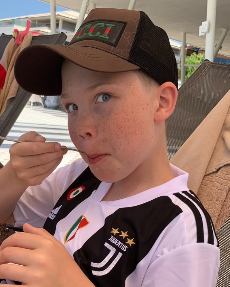 Jo shared a string of sweet snaps of her son growing up