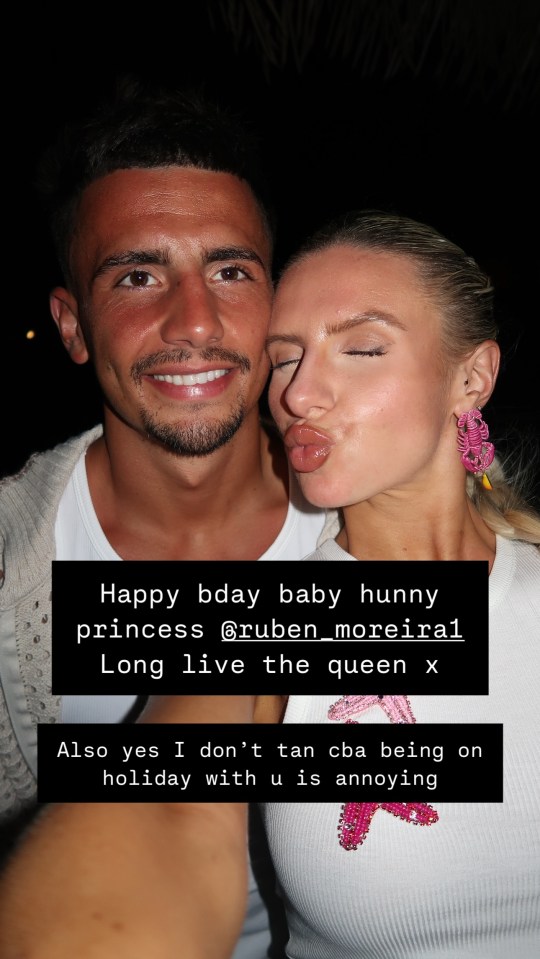 Chloe Burrows and her boyfriend on a romantic holiday.