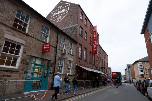 An image collage containing 1 images, Image 1 shows The Leadmill music venue in Sheffield, England