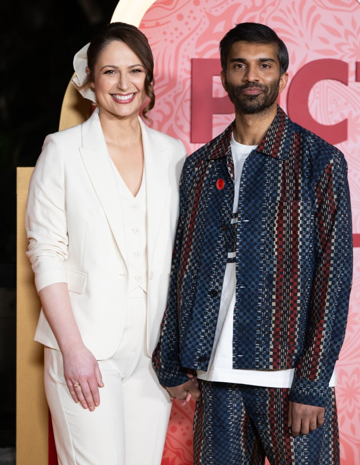 Nicola Thorp and Nikesh Patel at a film premiere.