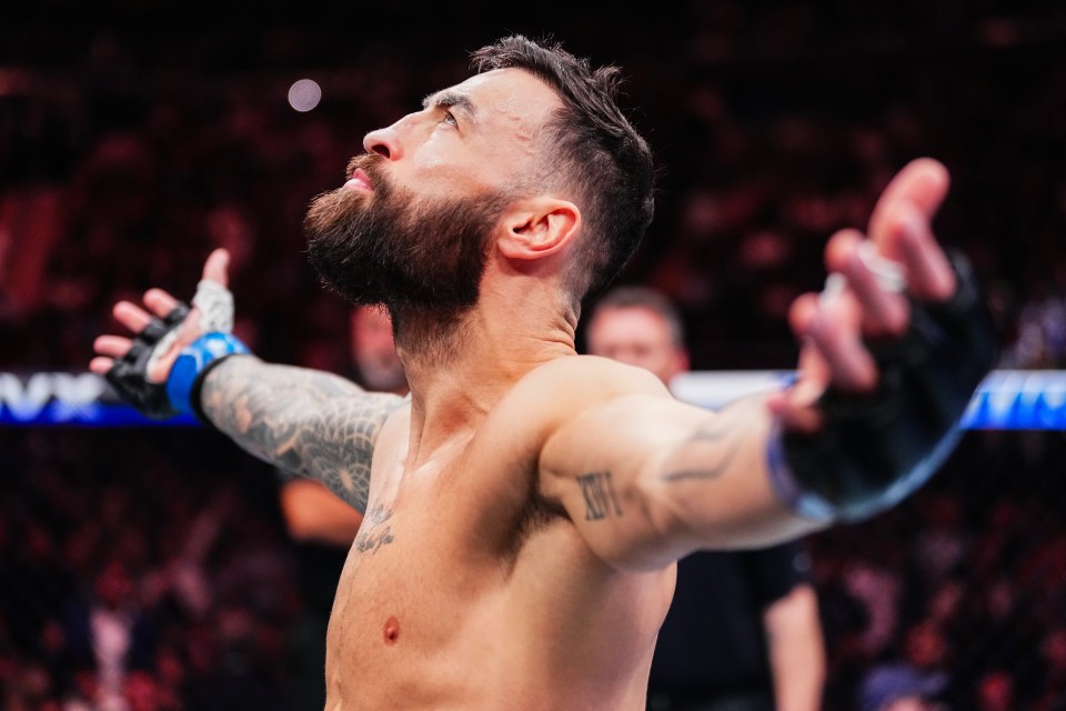 Paul Craig of Scotland gesturing before a UFC fight.