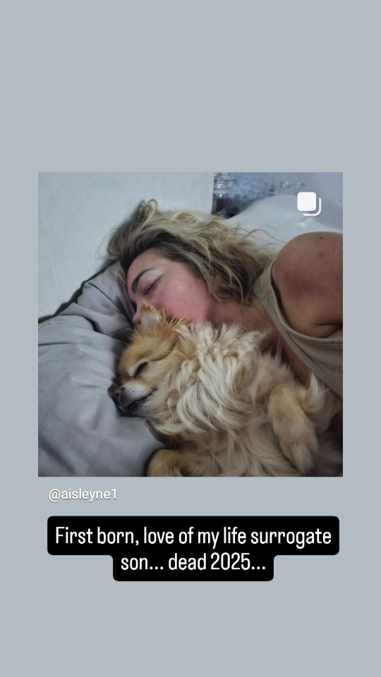 Woman sleeping with her dog.