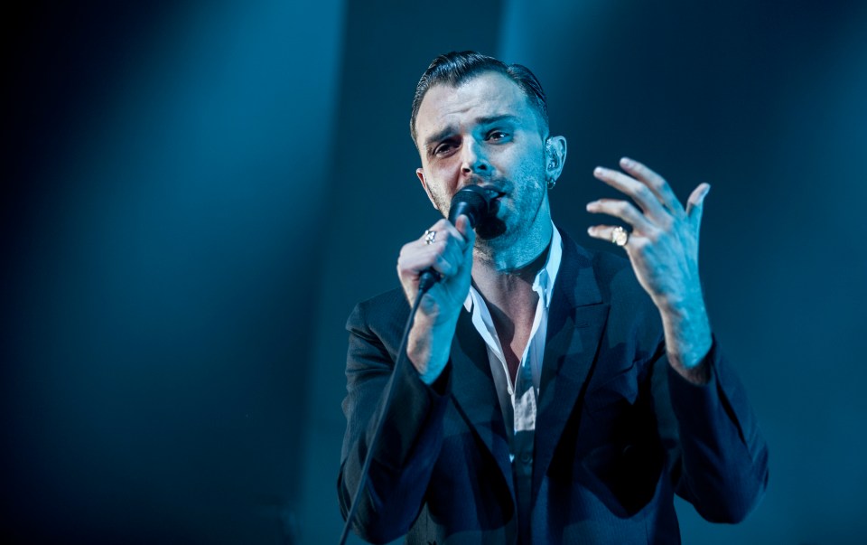 Theo Hutchcraft of Hurts performing at the O2 Academy Brixton.