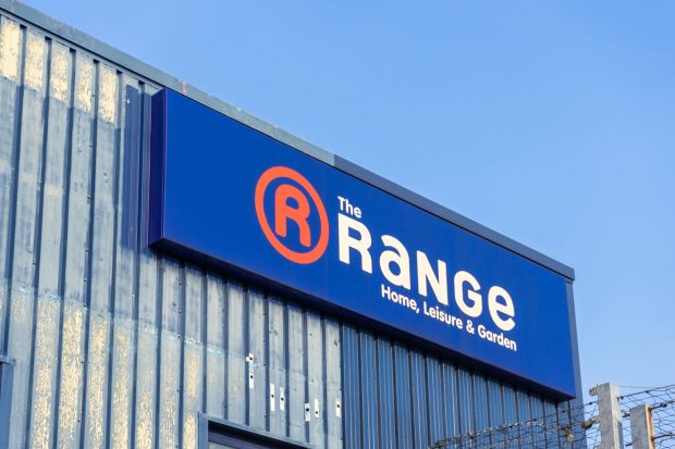 An image collage containing 1 images, Image 1 shows The Range store sign