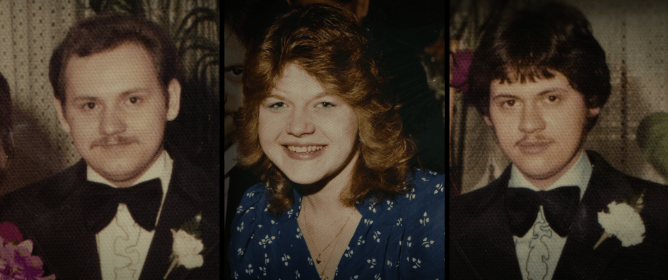 Trilogy of photos of Adam, Stanley, and Theresa Janus from the Netflix documentary *Cold Case: The Tylenol Murders*.