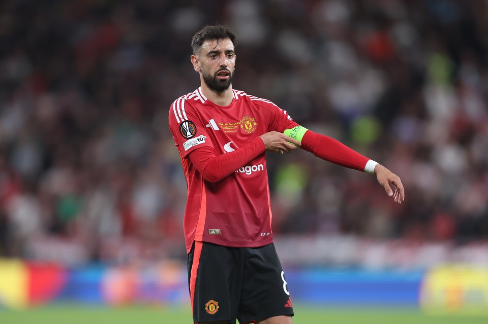 Bruno Fernandes of Manchester United during a soccer game.