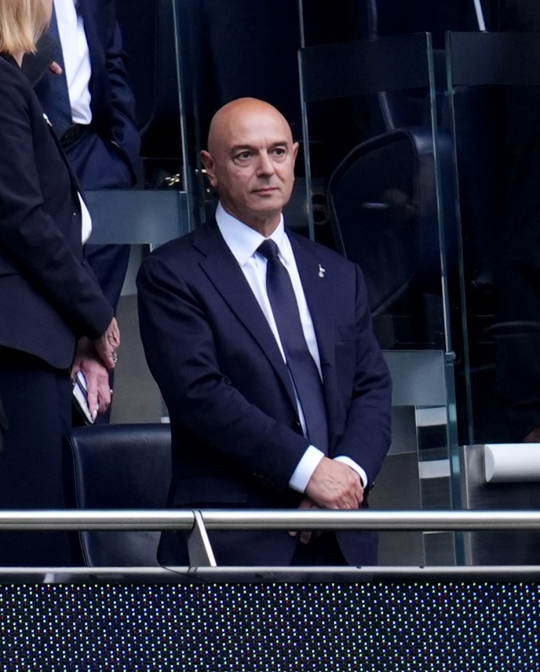 Daniel Levy, chairman of Tottenham Hotspur, seated in the stands.